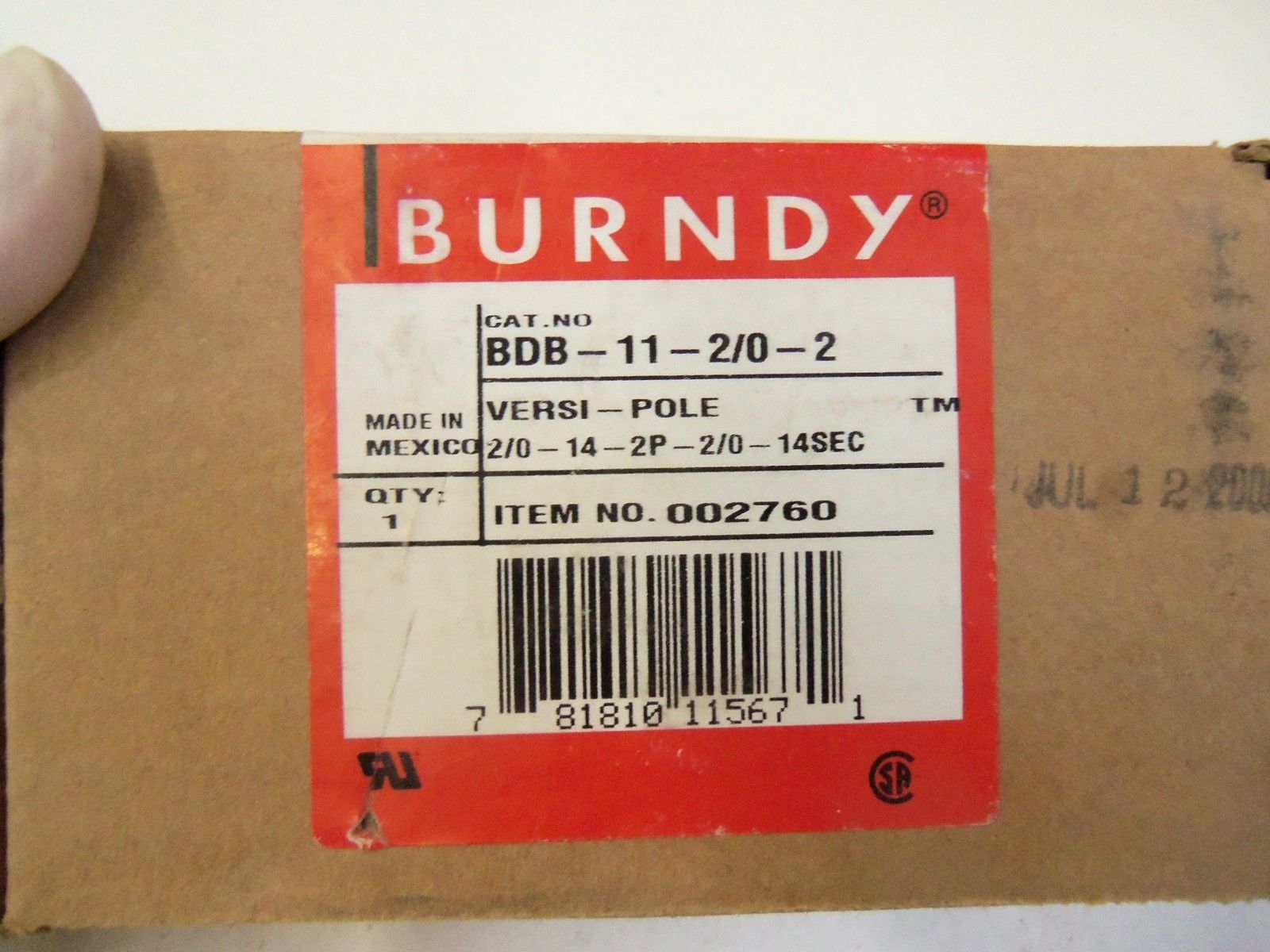 BURNDY BDB-11-2/0-2 *NEW IN BOX*