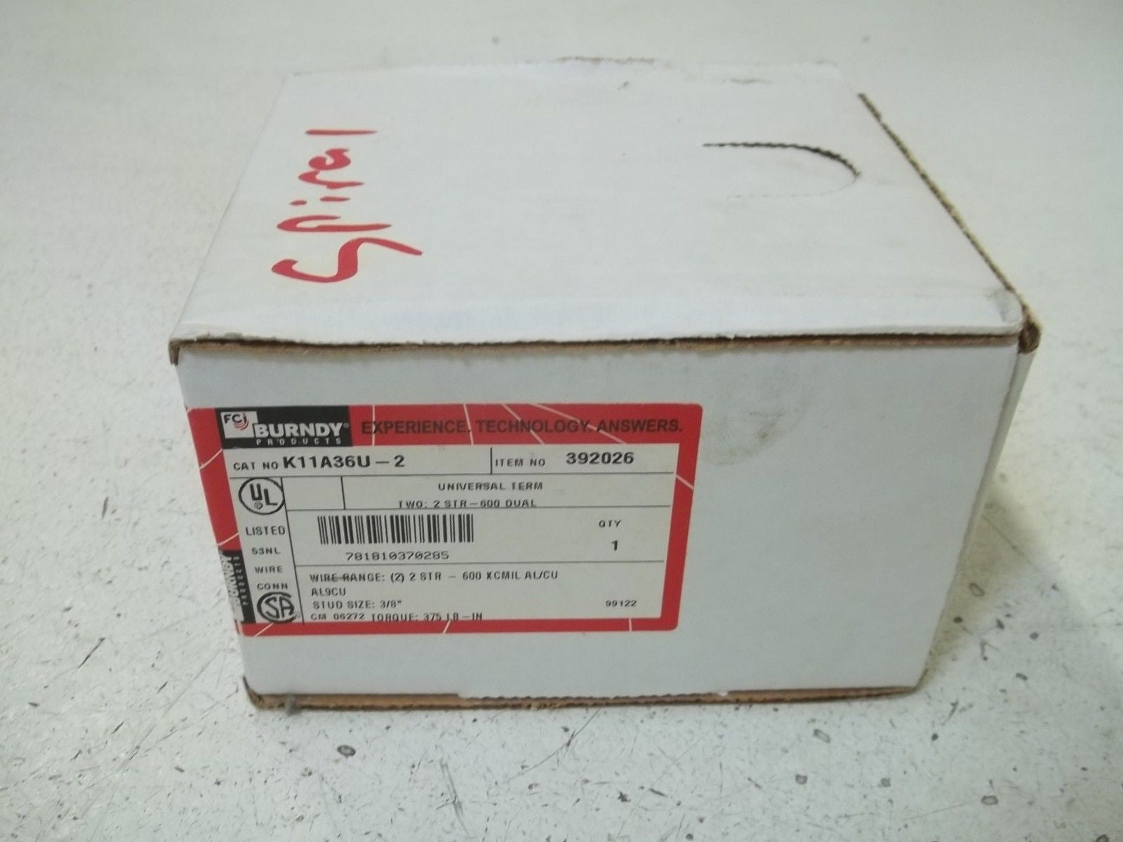 BURNDY K11A36U-2 UNIVERSAL TERM *NEW IN BOX*