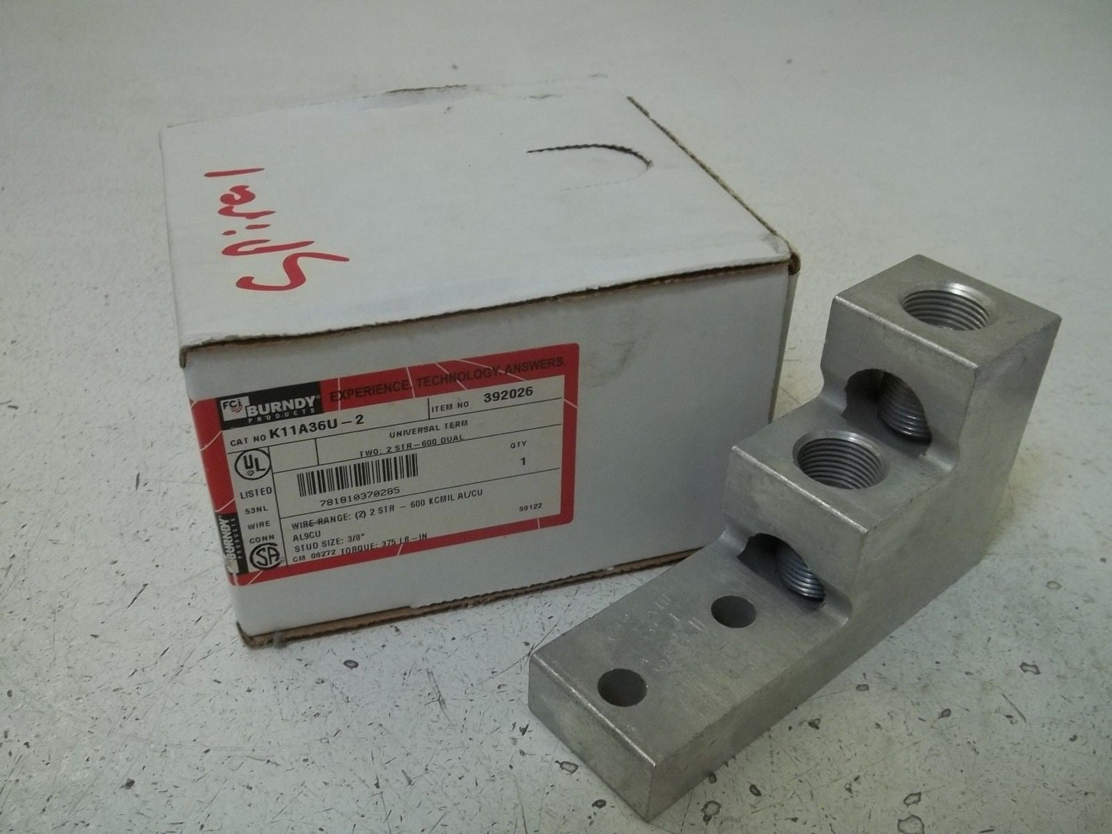 BURNDY K11A36U-2 UNIVERSAL TERM *NEW IN BOX*