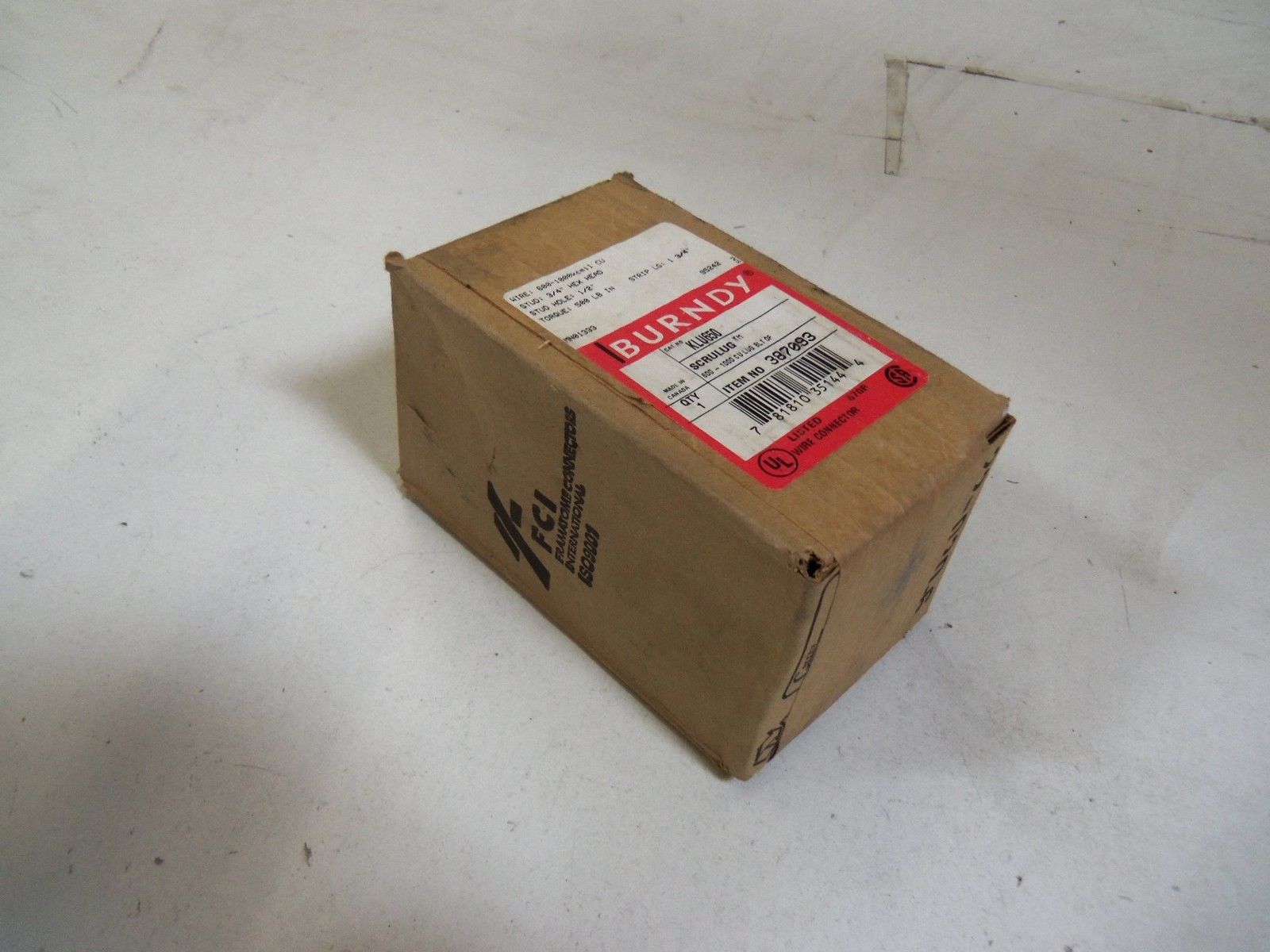 BURNDY WIRE CONNECTOR  KLU650  *FACTORY SEALED*