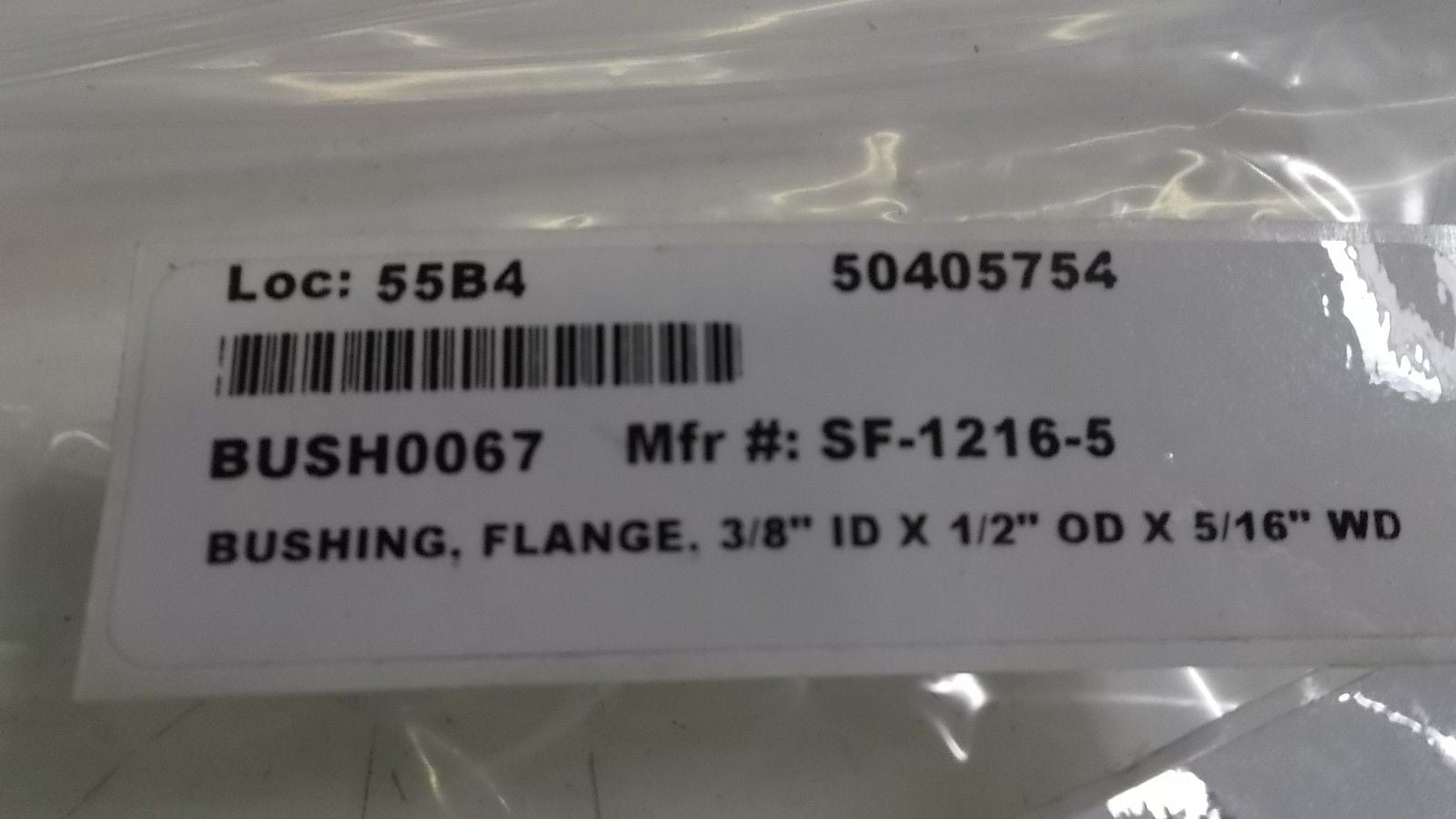 BUSHING, FLANGE 3/8" ID X 1/2" OD X 5/16" WD BUSH0067 *NEW NO BOX*