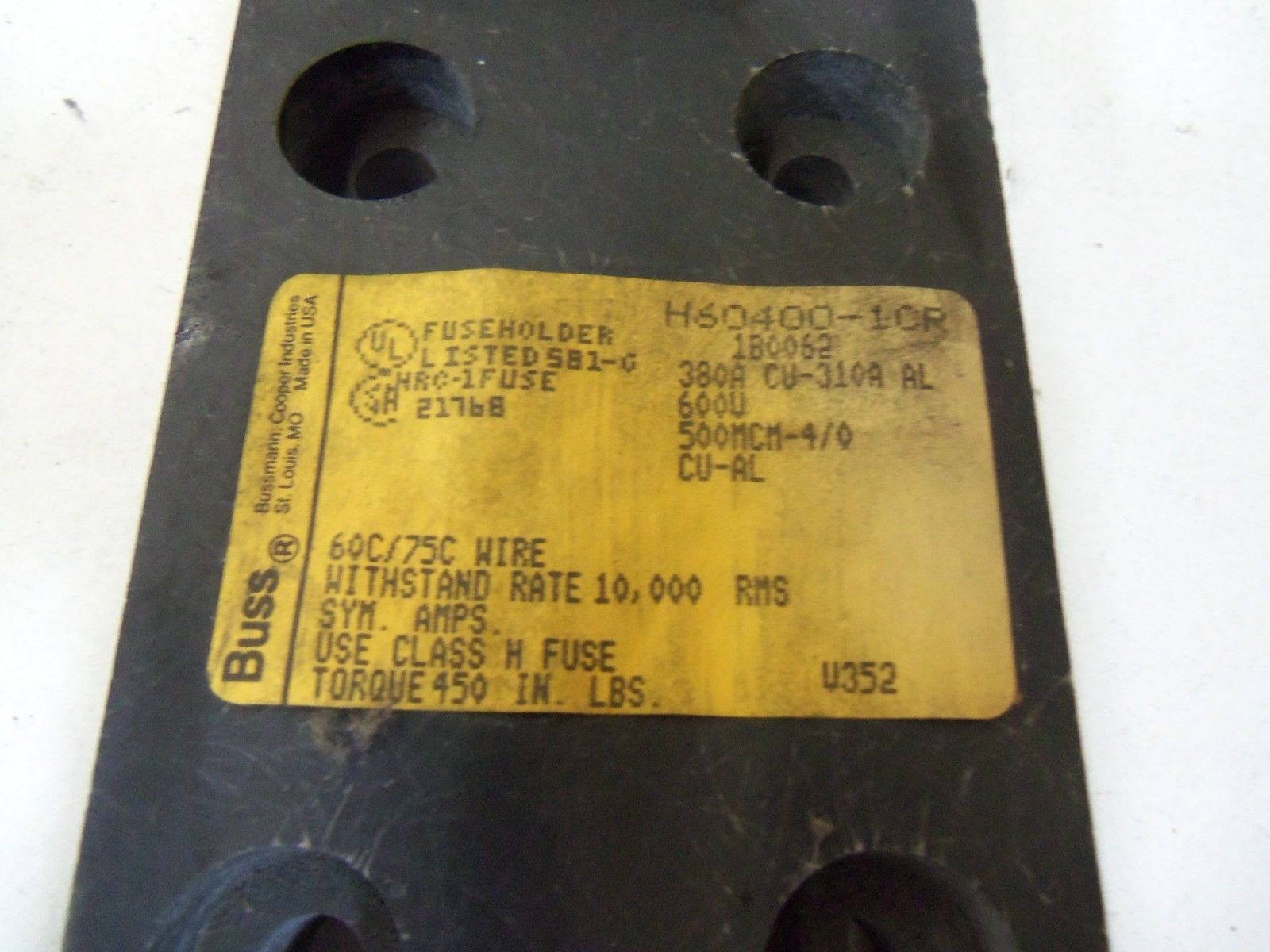 BUSS H60400-1CR *USED*