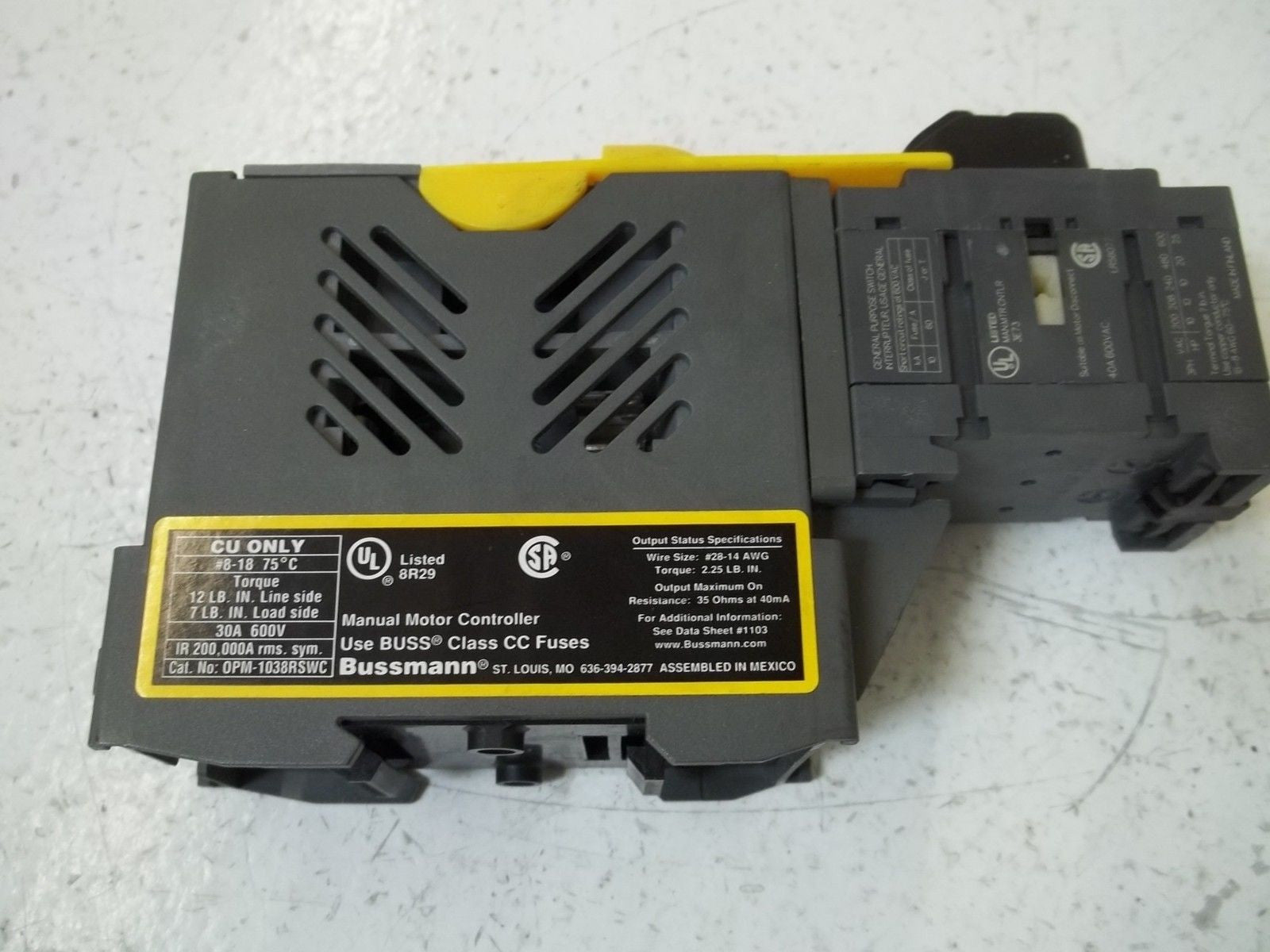 BUSSMANN 0PM-1038RSWC *NEW IN BOX*