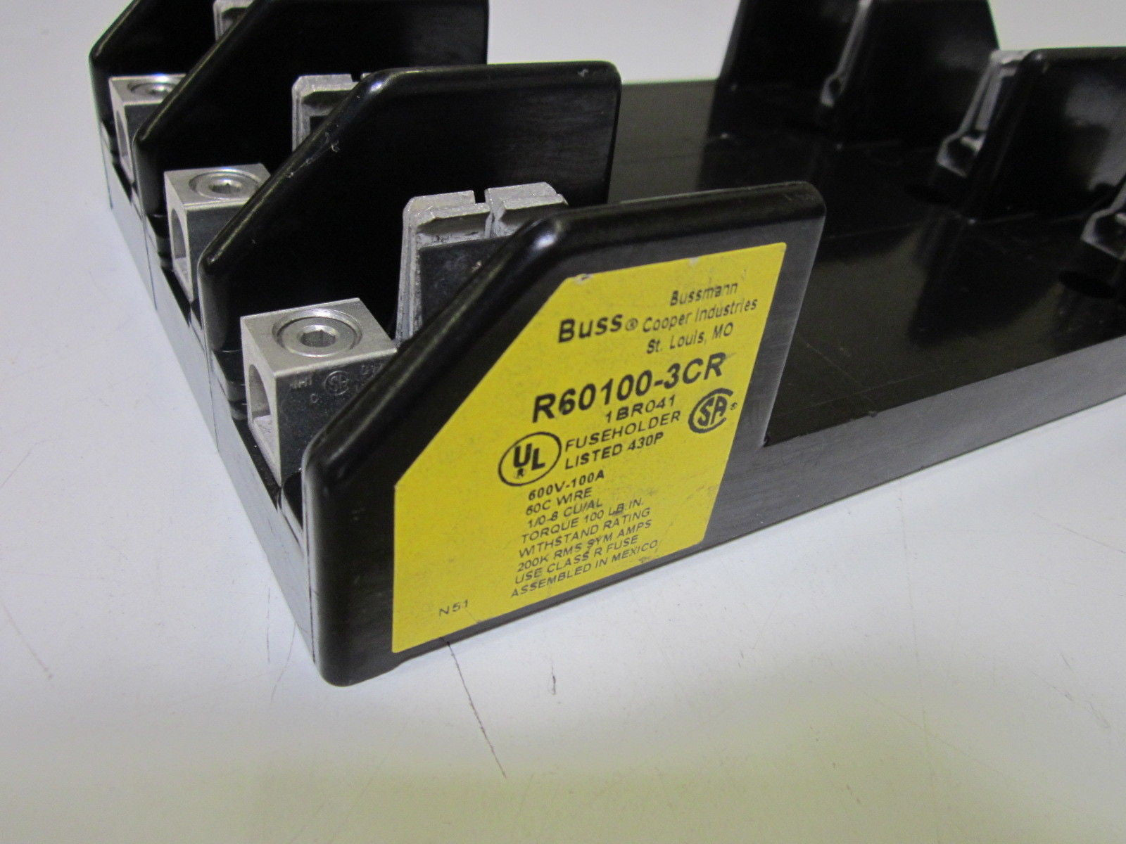 BUSSMANN R60100-3CR *NEW NO BOX*