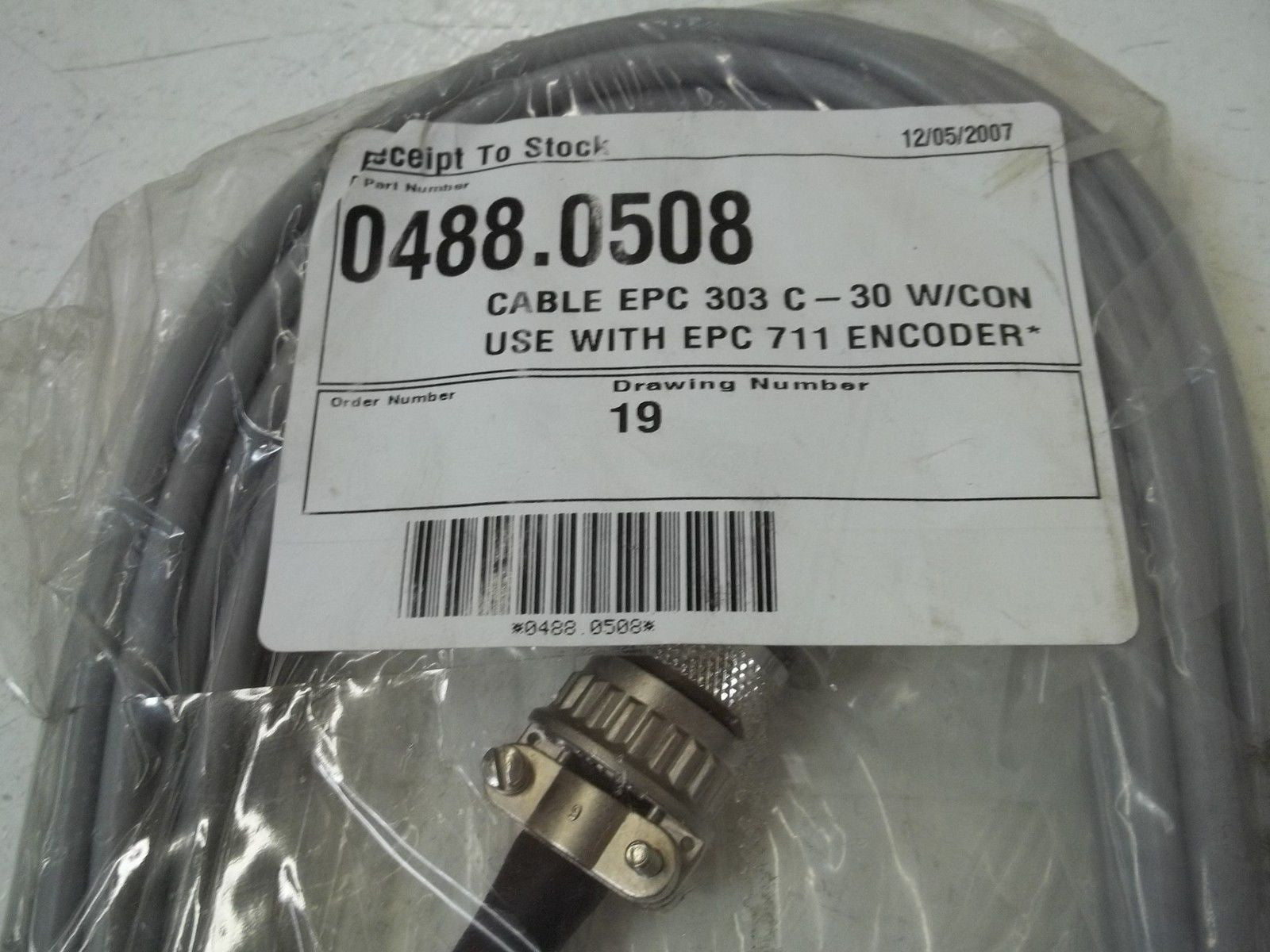 CABLE EPC 303C-30 W/CON. USE WITH EPIC 711 ENCODER *NEW NO BOX*