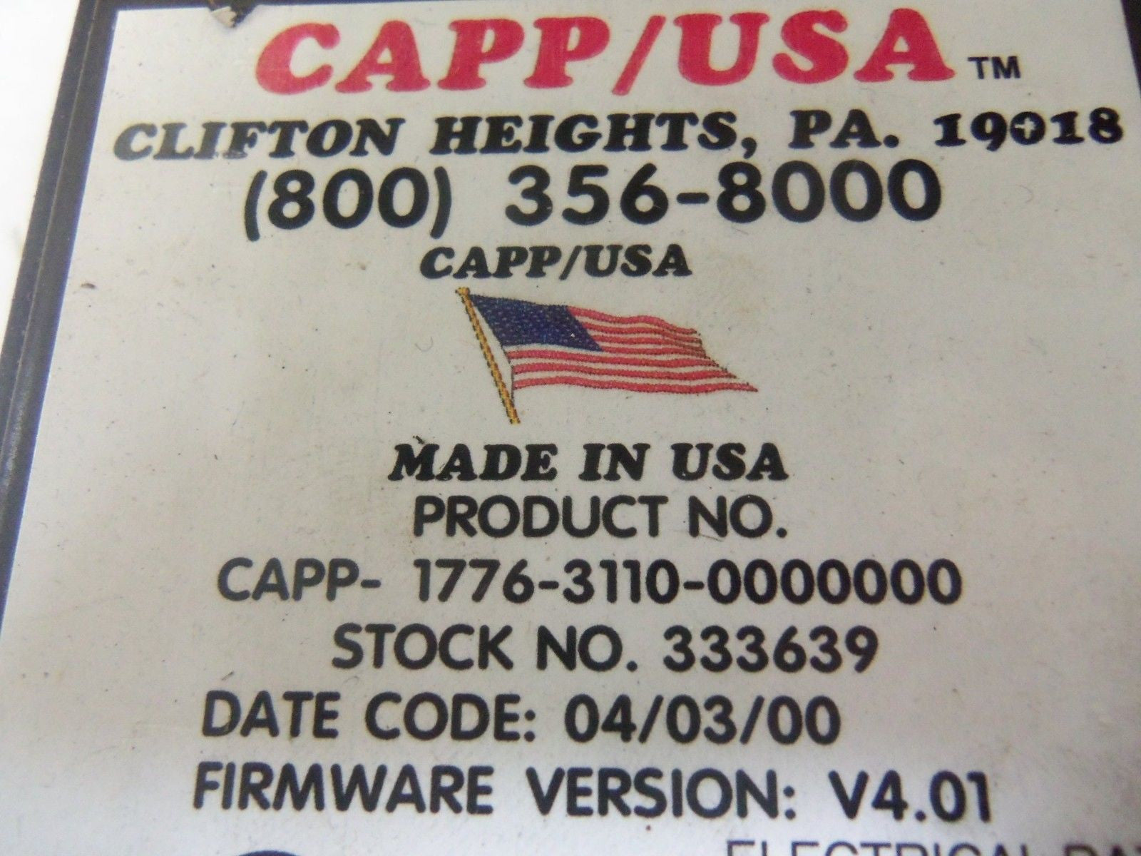 CAPP CAPP-1776-3110-0000000 *USED*