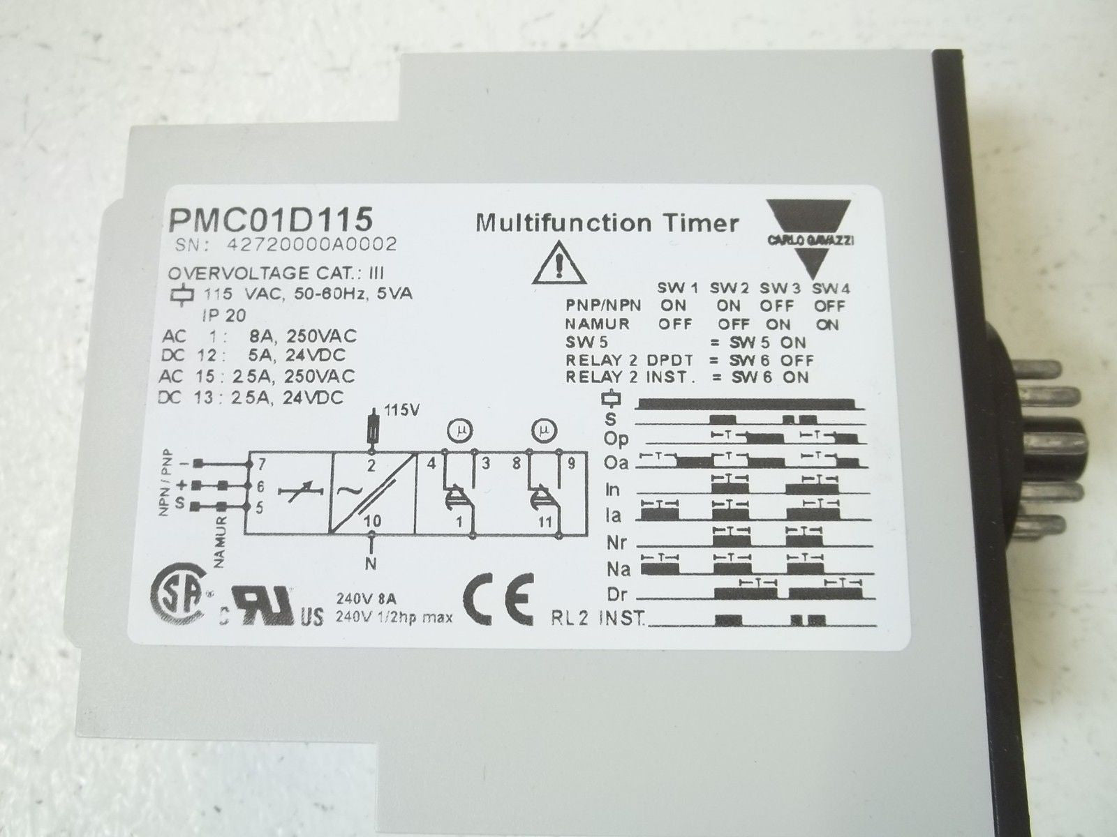 CARLO GAVAZZI PMC01D115 MULTIFUCTION TIMER *USED*