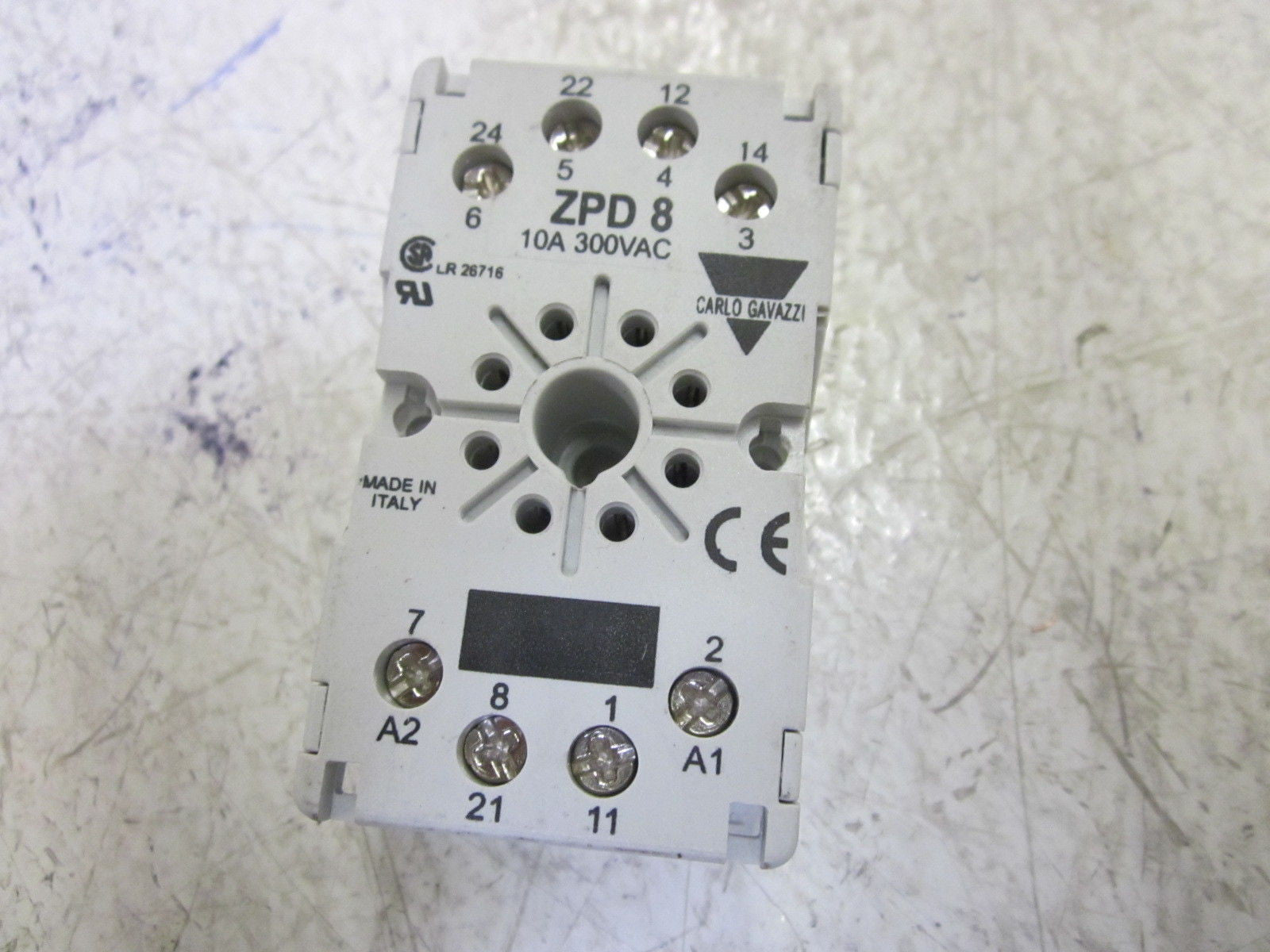 CARLO GAVAZZI ZPD8 RELAY SOCKET10A 300VAC *NEW NO BOX*