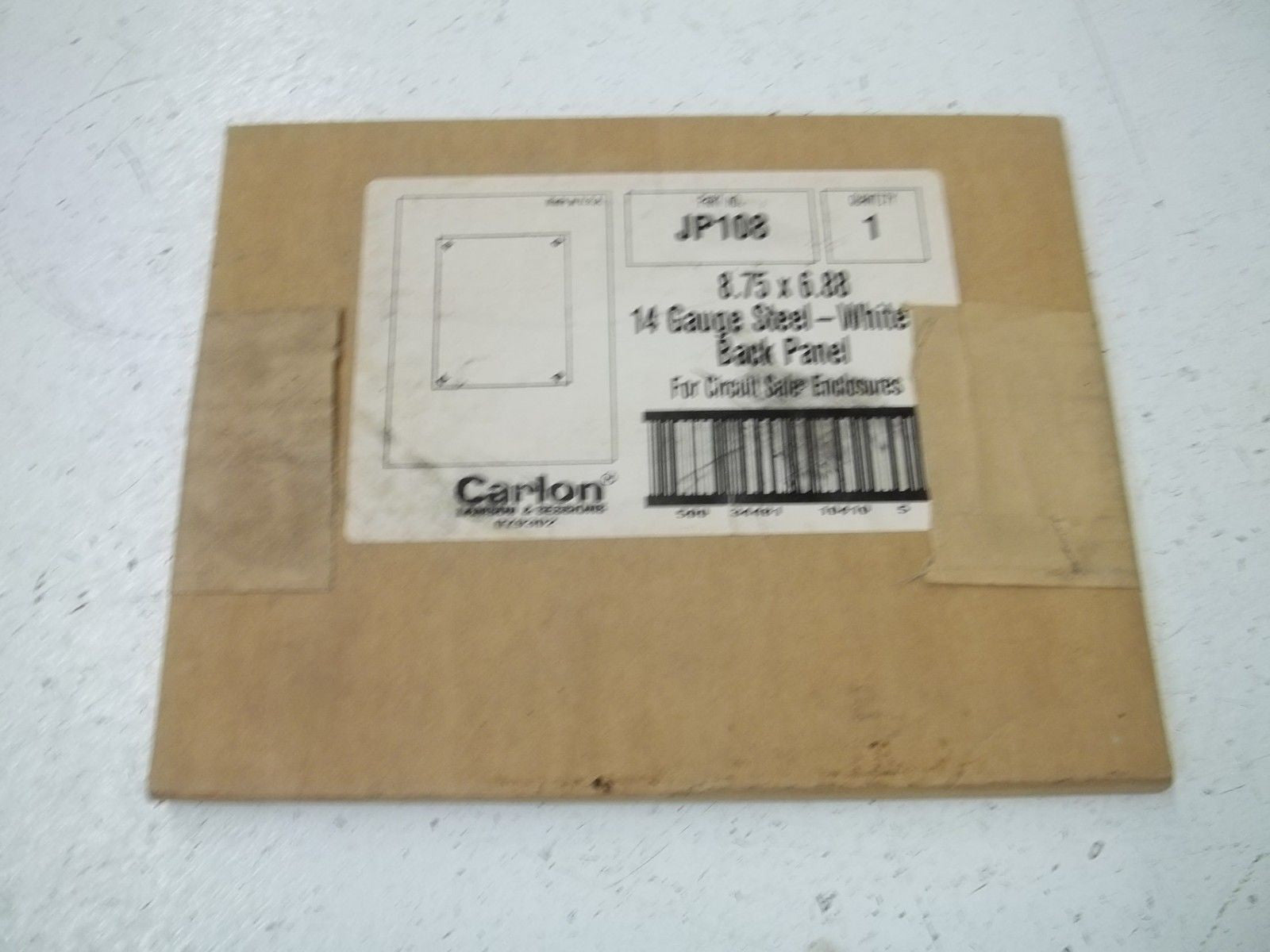 CARLON JP108 8.75 X 6.88 14 GAUGE STEEL-WHITE BACK PANEL *FACTORY SEALED*