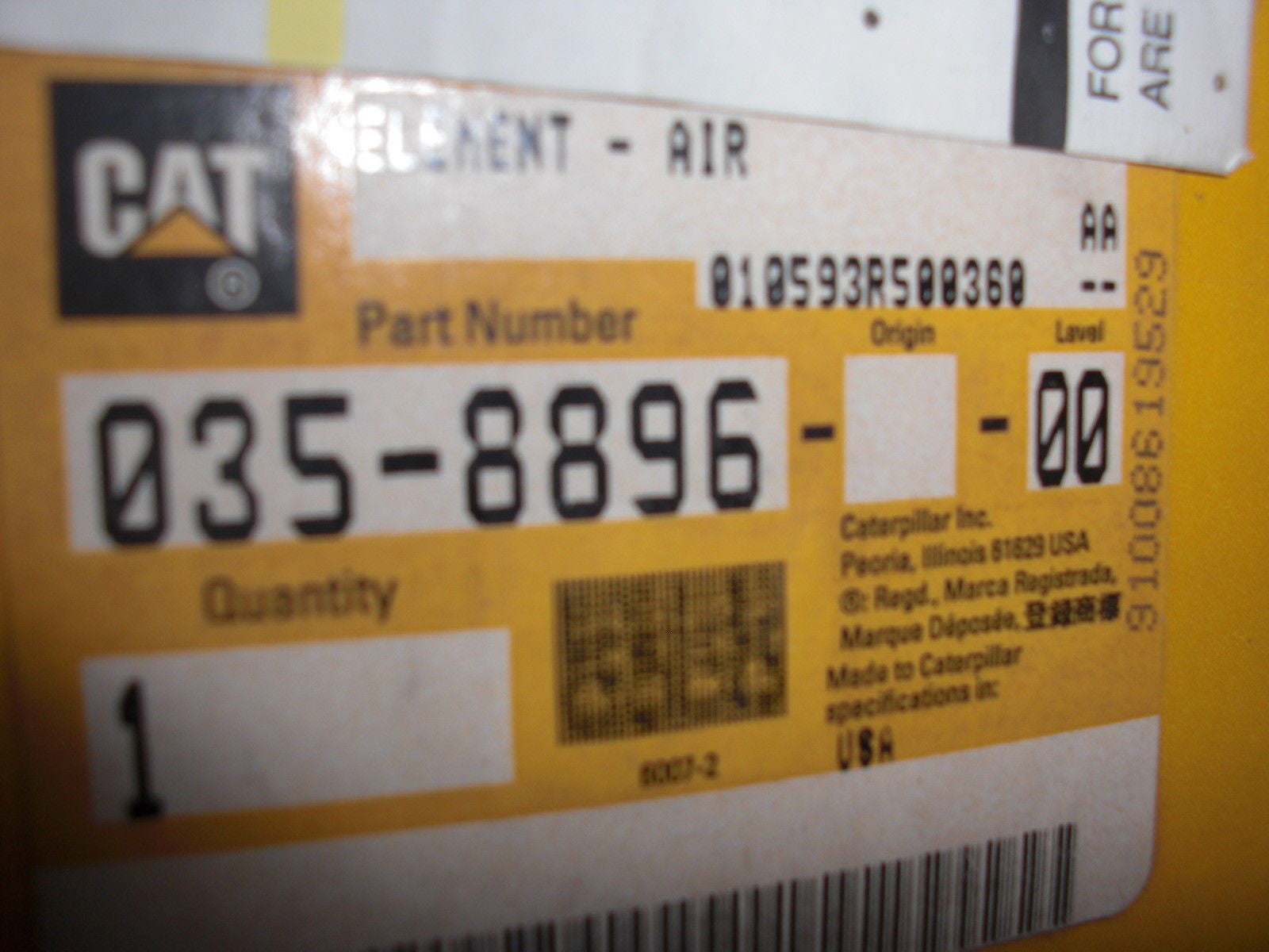 CAT 035-8896 FILTER AIR ELEMENT *NEW IN BOX*