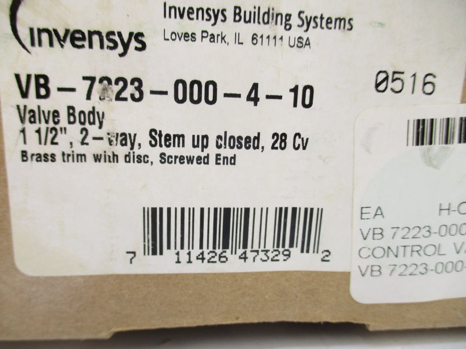 INVENSYS VB-7223-000-4-10 1/2" NSMP