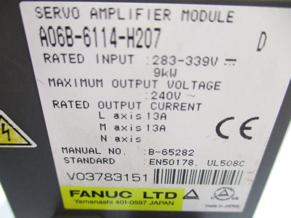 FANUC A06B-6114-H207 283-339V 13A UNMP