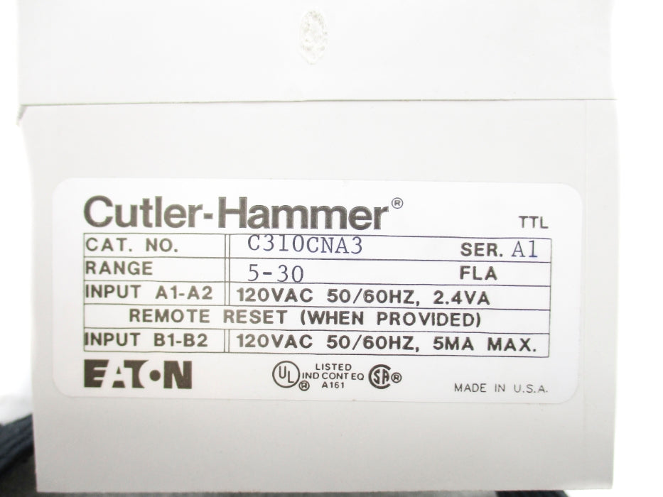 CUTLER HAMMER C310CNA3 SER. A1 120VAC NSMP