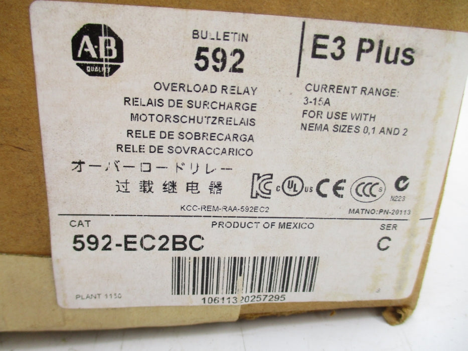 ALLEN BRADLEY 592-EC2BC SER. C 3-15A (BR/WH) NSFS