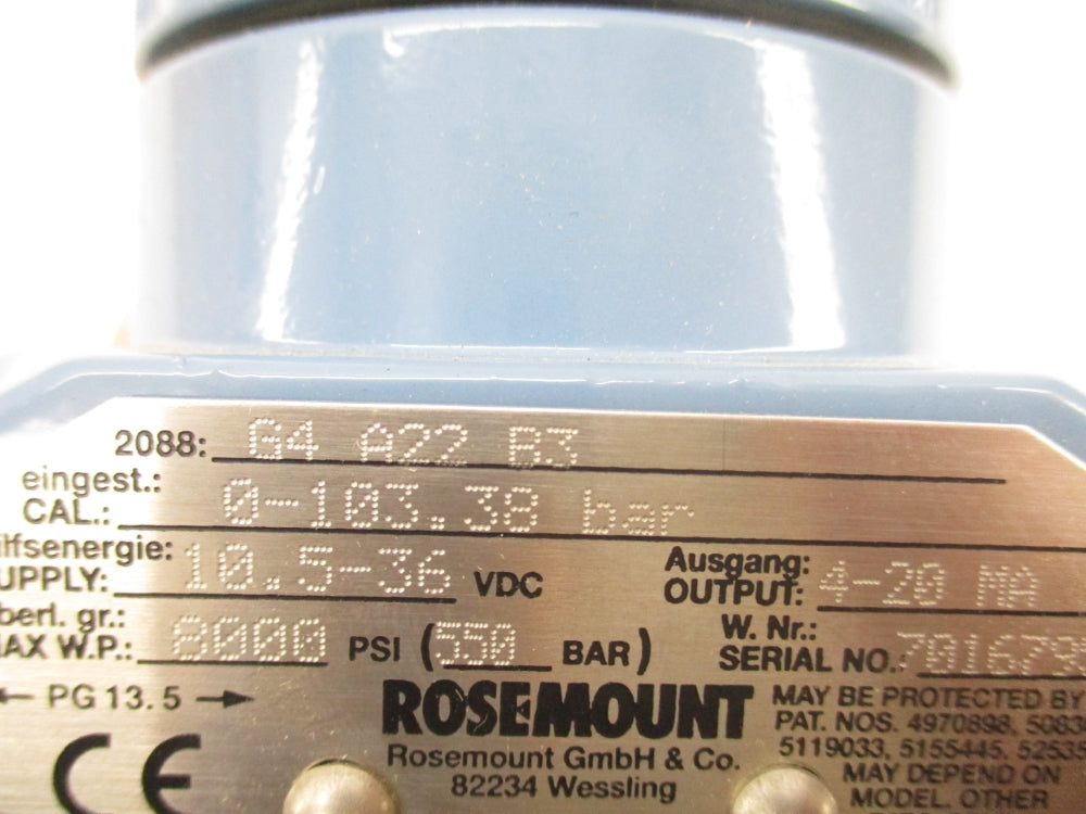 ROSEMOUNT 2088G4A22B3 8000PSI NSMP