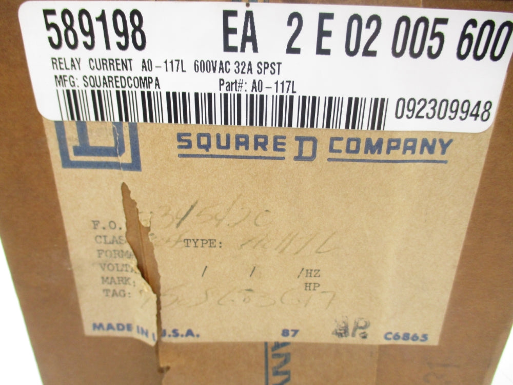 SQUARE D AO117L 32A 600V NSFS