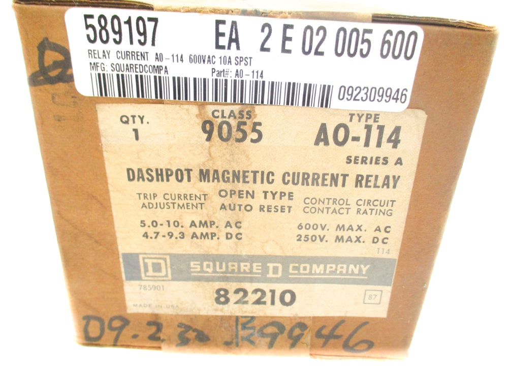 SQUARE D 9055AO114 SER. A 10A 250V NSFS