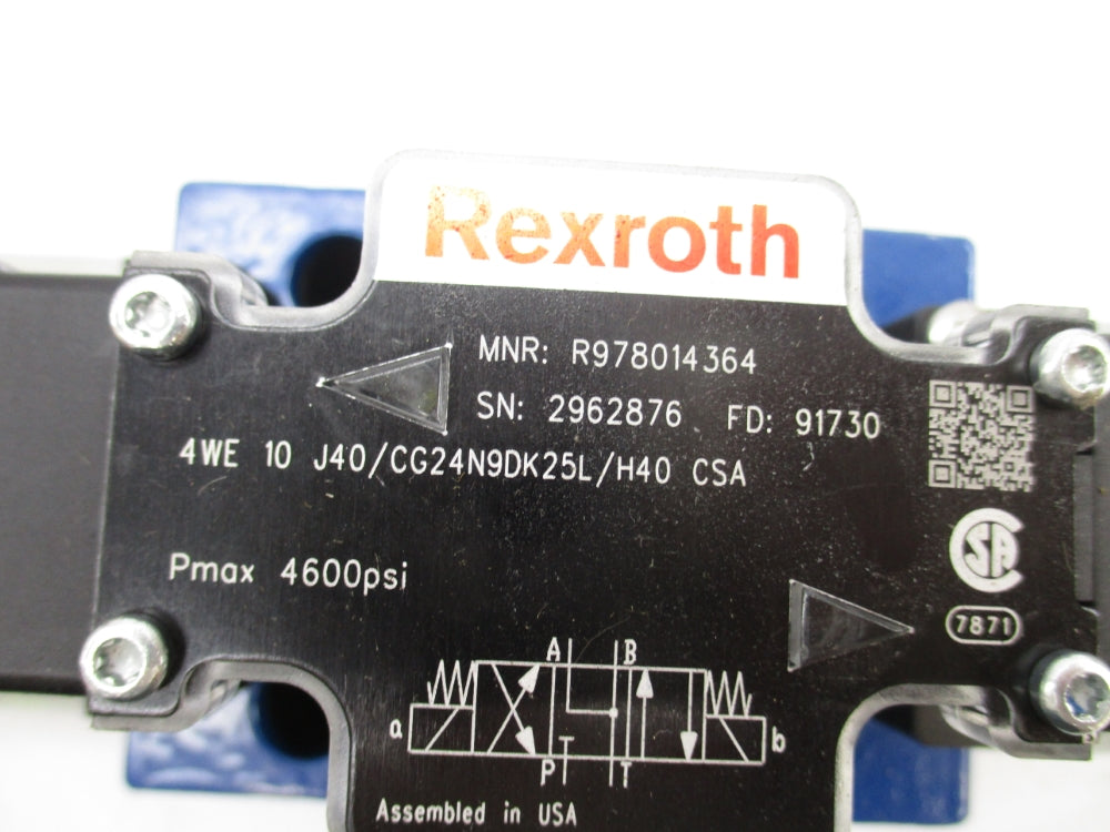 REXROTH 4WE10J40/CG24N9DK25L/H40 R978014364 4600PSI NSNP