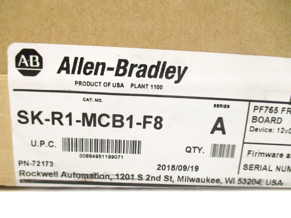 ALLEN BRADLEY SK-R1-MCB1-F8 SER. A F/W V13.003 DATE: 2018 NSFS
