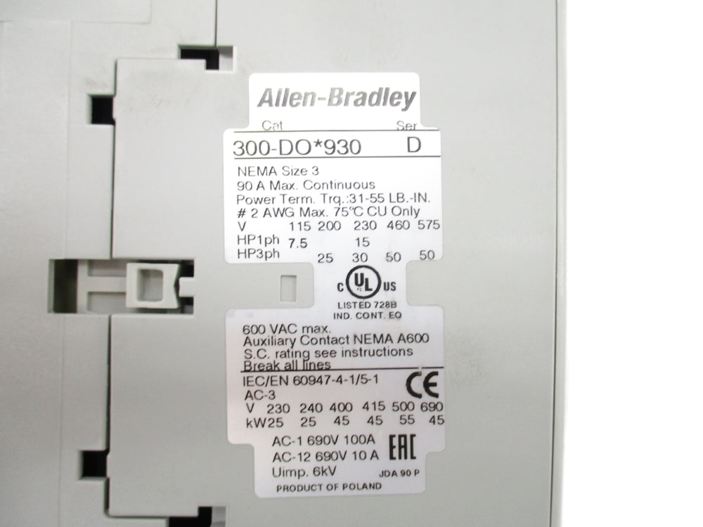 ALLEN BRADLEY 300-DOD930 SER. D 120V (BR/WH) NSMP