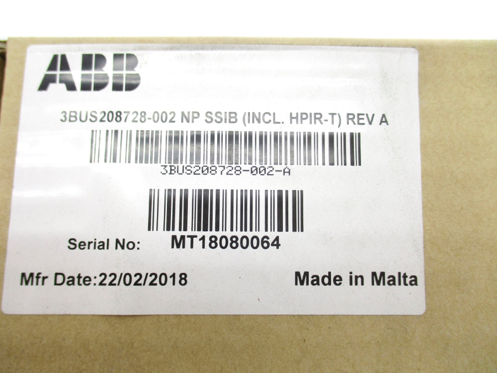 ABB 3BUS208728-002 REV. A NSFS