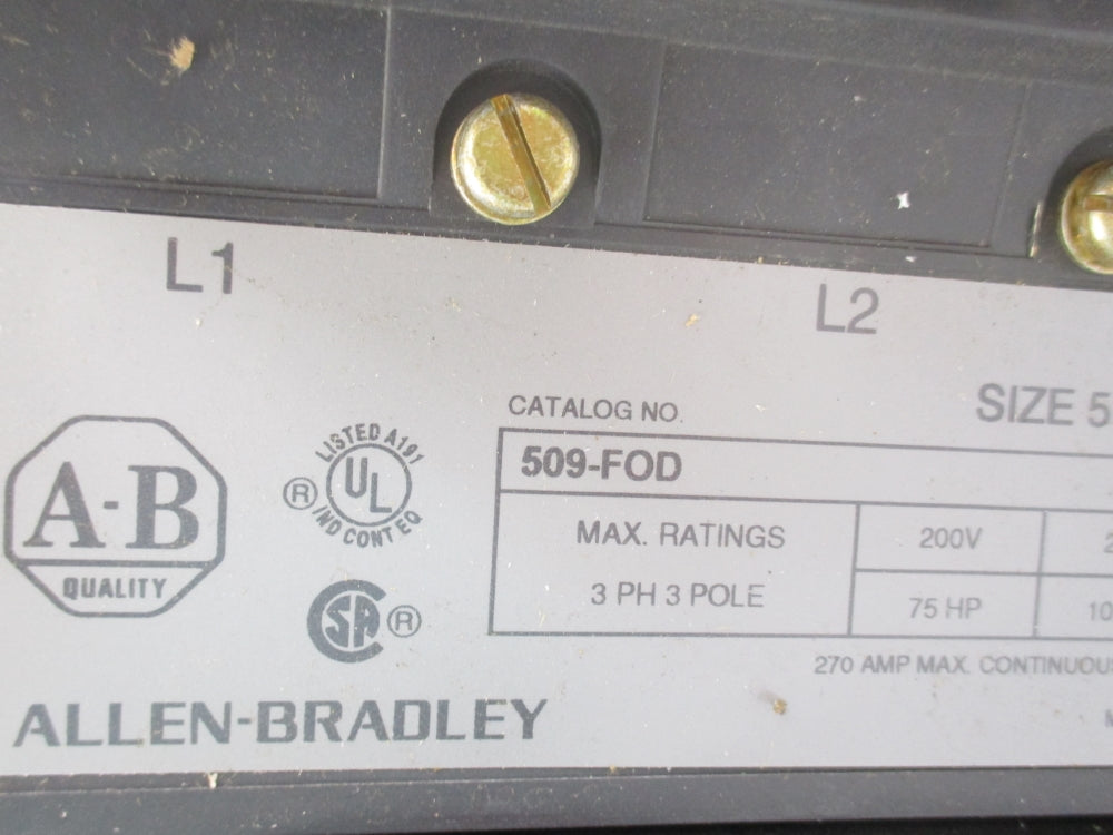ALLEN BRADLEY 509-FOD SER. L (AS PICTURED) NSNP