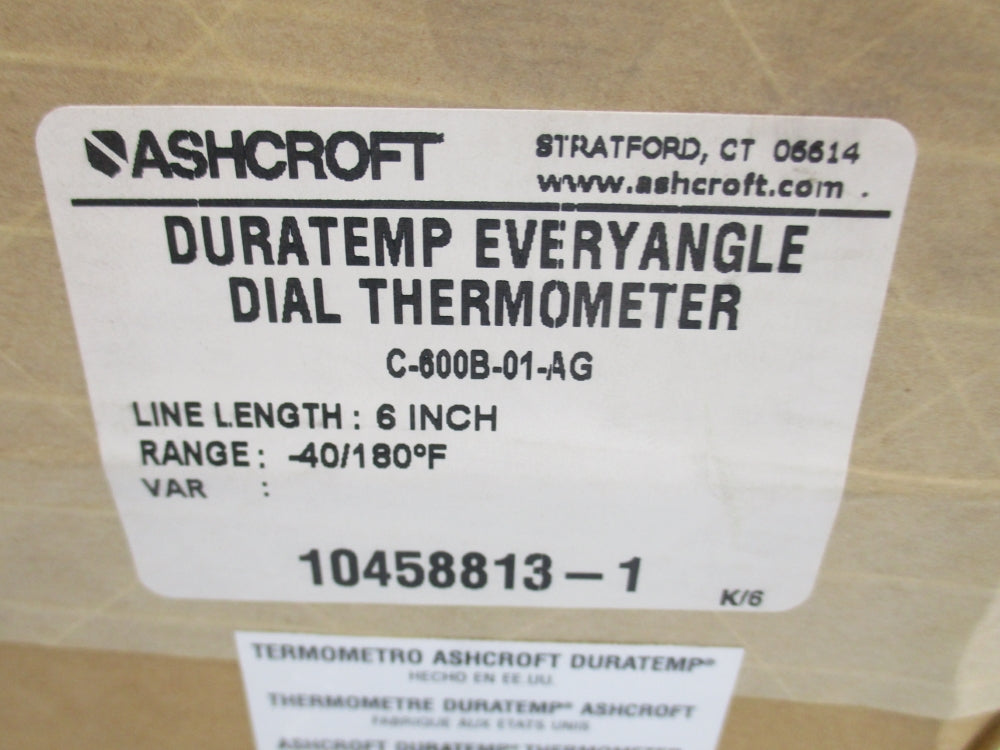 ASHCROFT C-600B-01-AG -40/180F NSFS