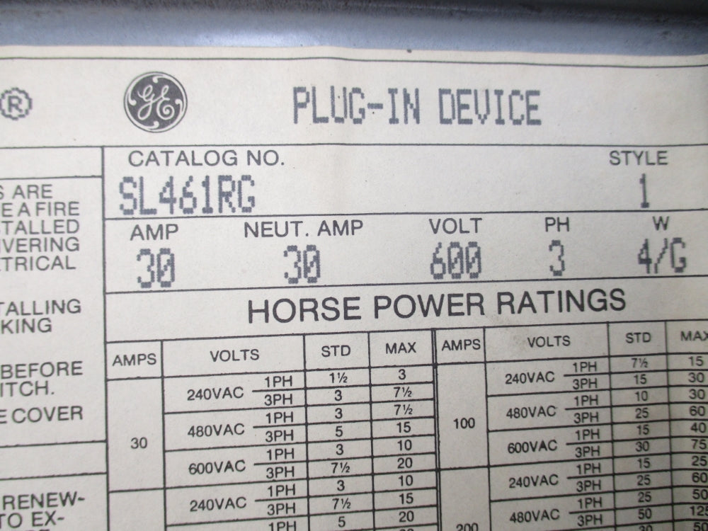 GENERAL ELECTRIC SL461RG NSNP