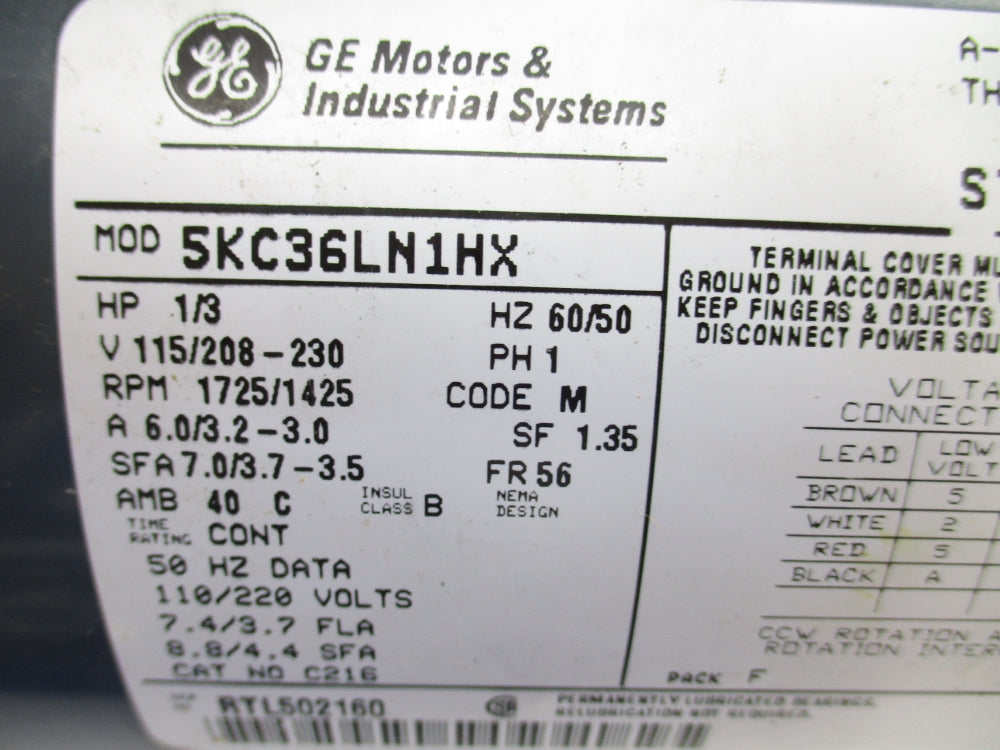 GENERAL ELECTRIC 5KC36LN1HX NSMP