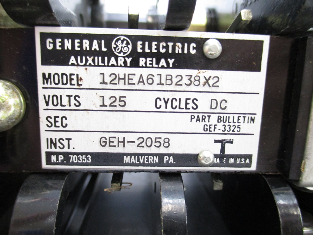 GENERAL ELECTRIC 12HEA61B238X2 125V NSNP