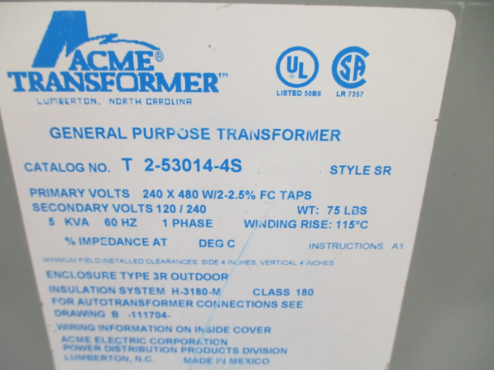 ACME T2-53014-4S 5KVA NSNP