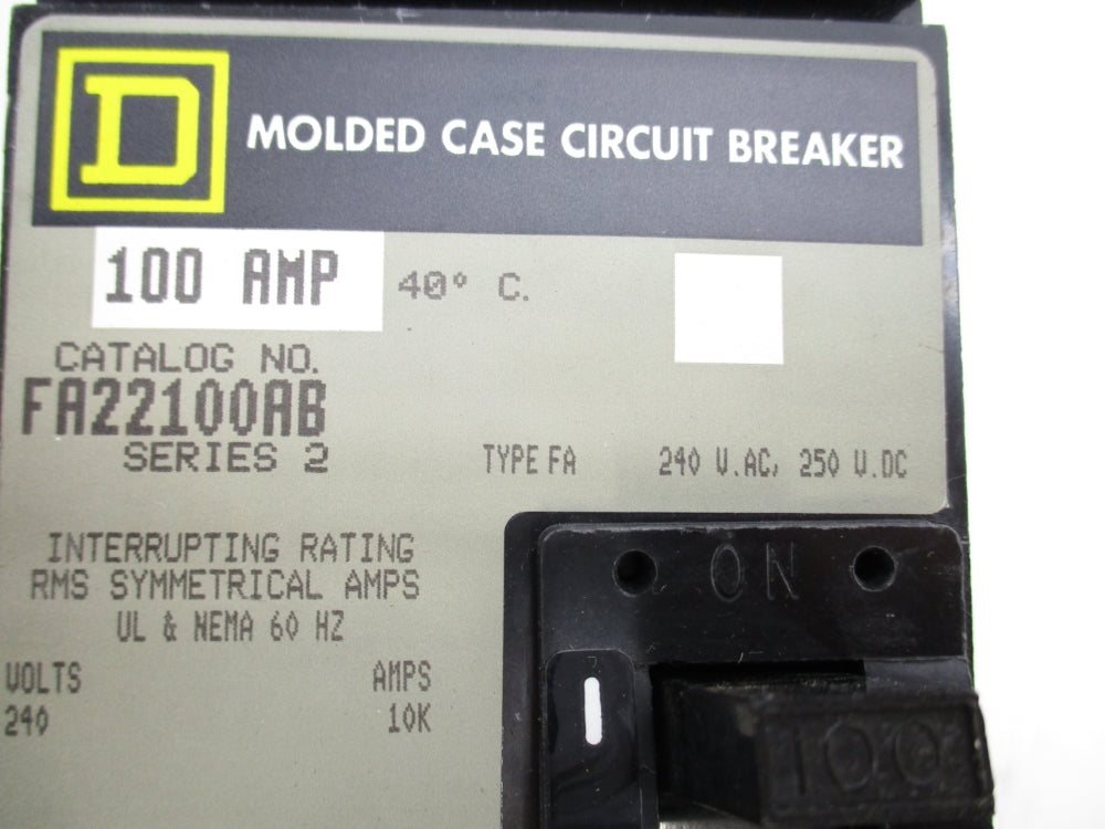SQUARE D FA22100AB SER. 2 100A 240V NSNP