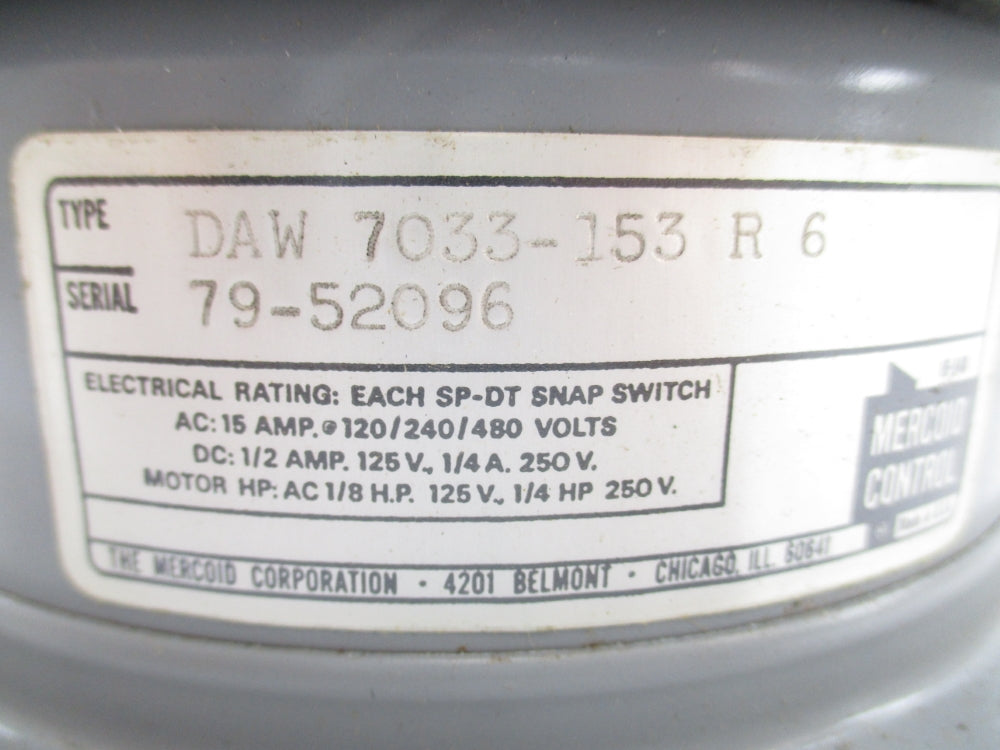 MERCOID DAW7033-153 0-100PSI NSNP