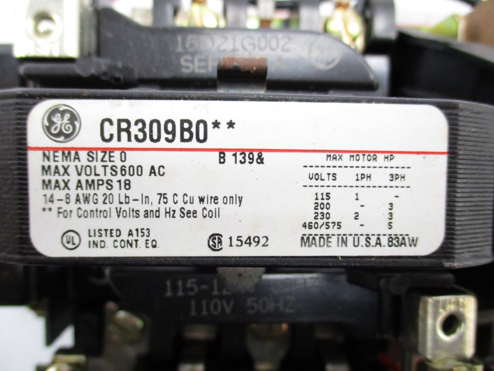 GENERAL ELECTRIC CR309B002 120v NSNP
