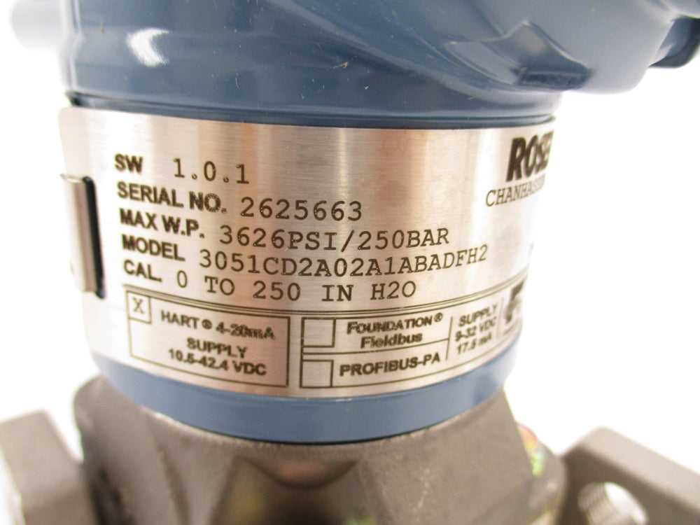 ROSEMOUNT 3051CD2A02A1ABADFH2 3626PSI NSNP