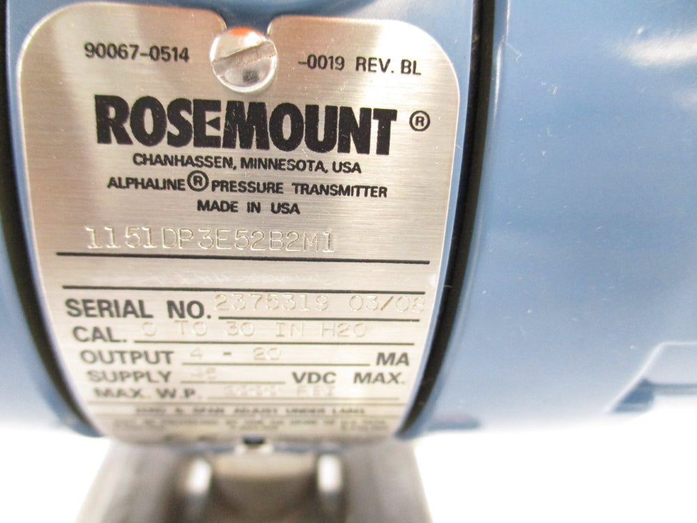 ROSEMOUNT 1151DP3E52B2M1 2000PSI NSNP