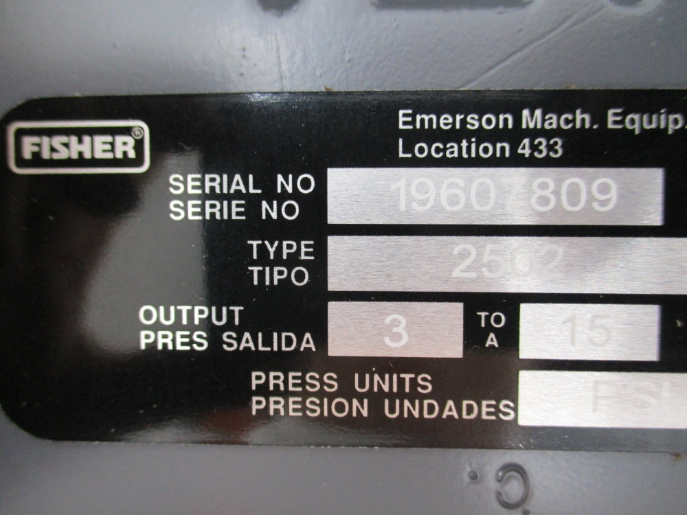 FISHER CONTROLS 2502 3-15PSI NSMP