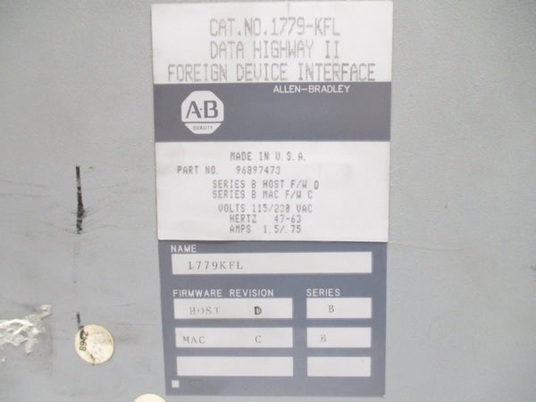 ALLEN BRADLEY 1779-KFL SER. B F/W D UNMP