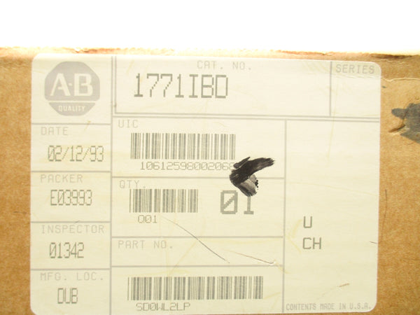 ALLEN BRADLEY 1771-IBD DATE: 1993 NSFS