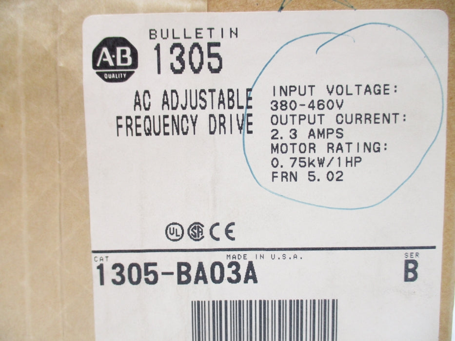 ALLEN BRADLEY 1305-BA03A SER. B F/W 5.02 NSFS