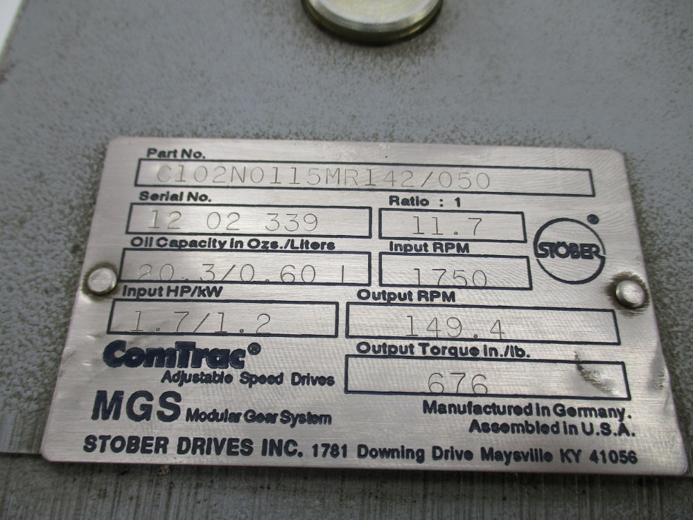 STOBER DRIVES C102N0115MR142/050 NSNP
