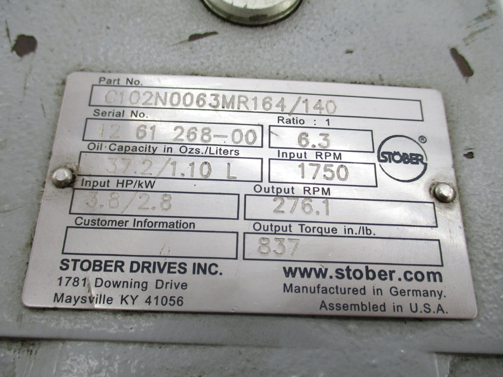 STOBER DRIVES C102N0063MR164/140 UNMP