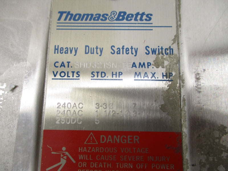THOMAS&BETTS SHD321SN-TB 240VAC 30A UNMP