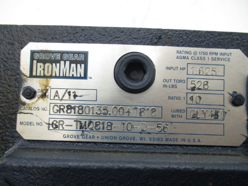GROVE GEAR GR8180135.00+T818 GR-TMQ818-10-D-56 NSNP