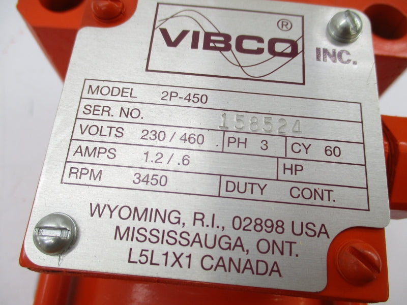 VIBCO 2P-450-3 230/460V 1.2/.6A NSMP