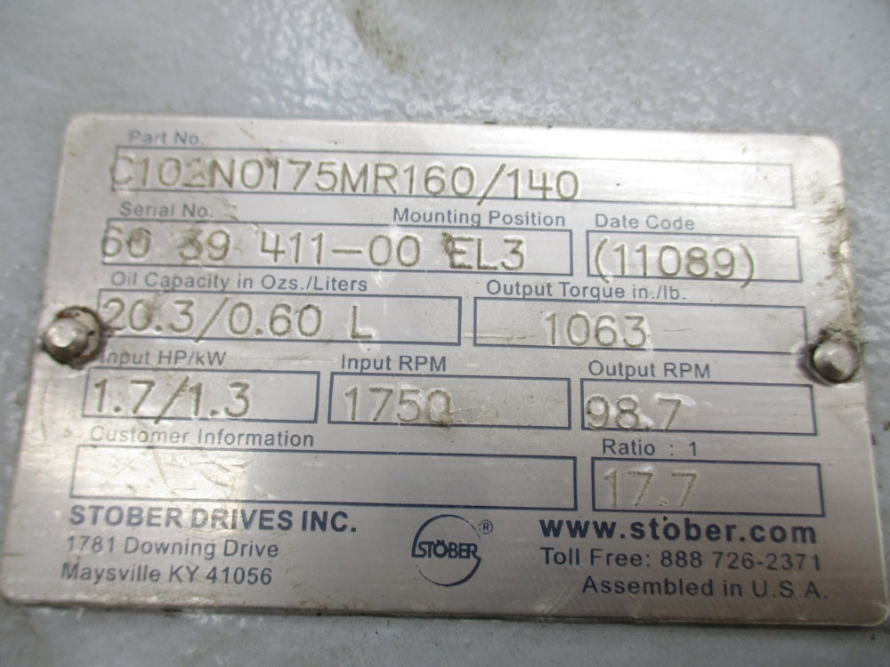 STOBER DRIVES C102N0175MR160/140 NSNP