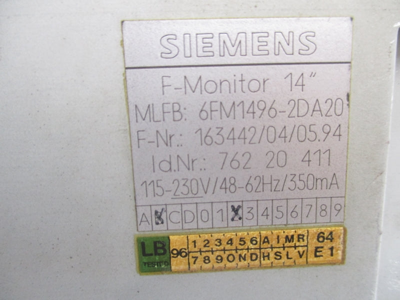SIEMENS 6FM1496-2DA20 115-230V UNMP