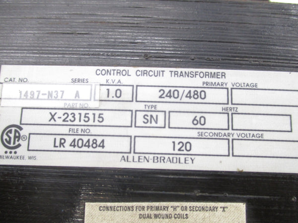 ALLEN BRADLEY 1497-N37 SER. A 240/480V UNMP