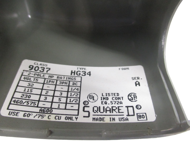 SQUARE D 9037HG34 SER. A 460/575V NSMP