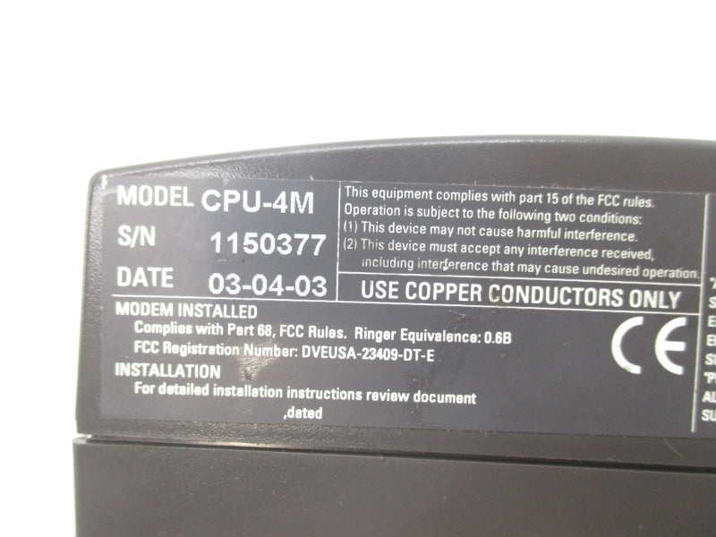 ANDOVER CONTROLS CPU-4M UNMP
